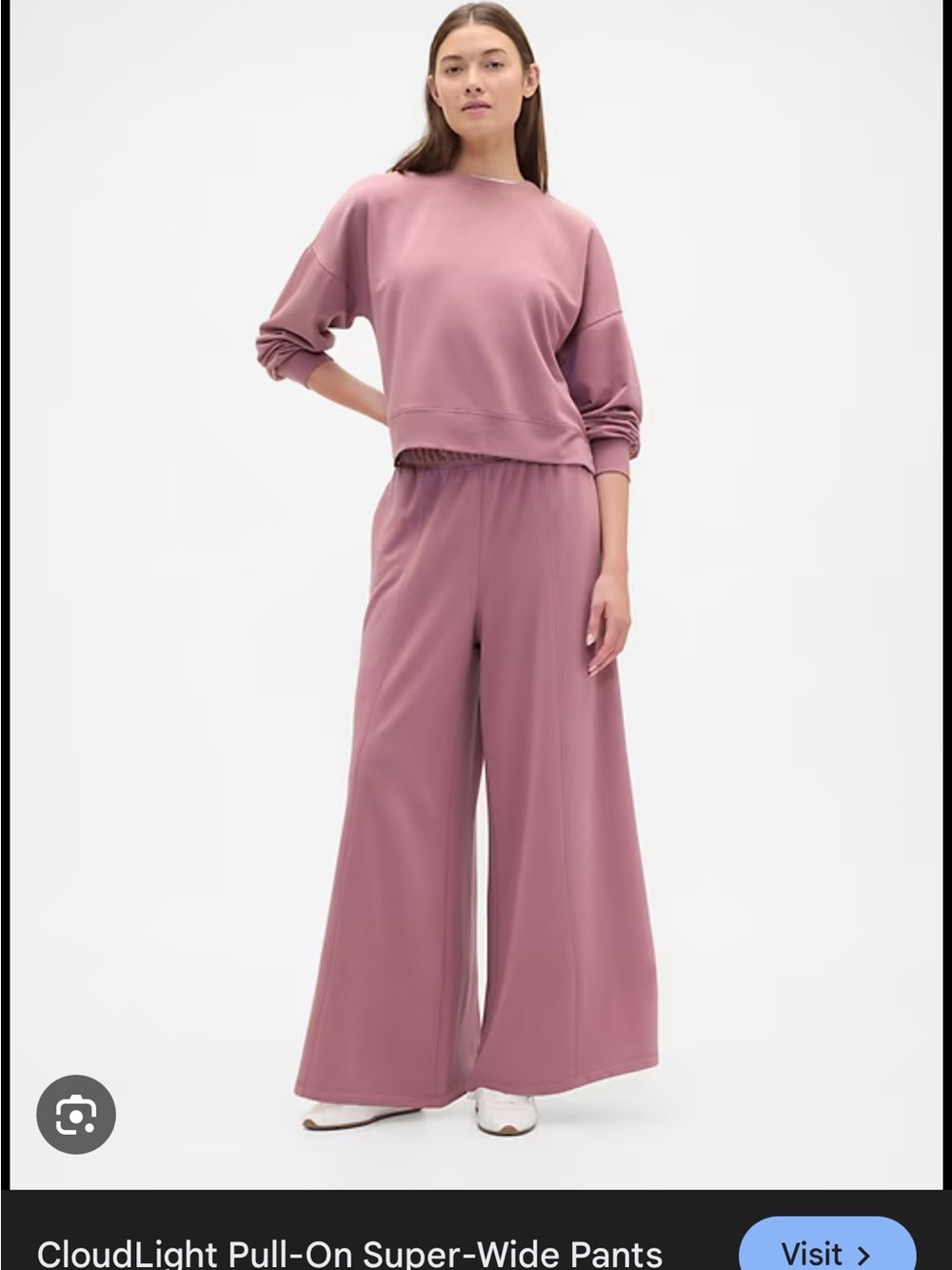 GAP CloudLight Pull-On Wide Leg Pants in Dusty Rose Size Medium - Like New!